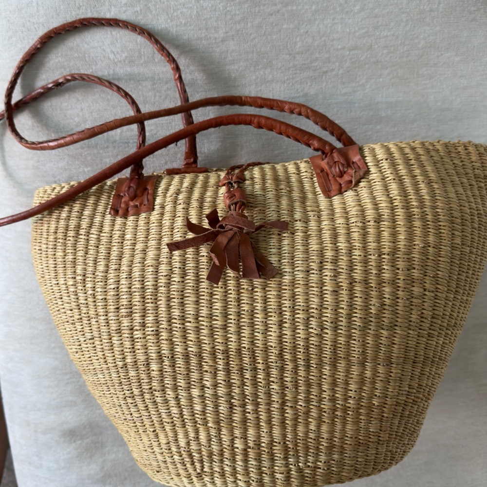 Handcrafted Tan Woven Tote Bag